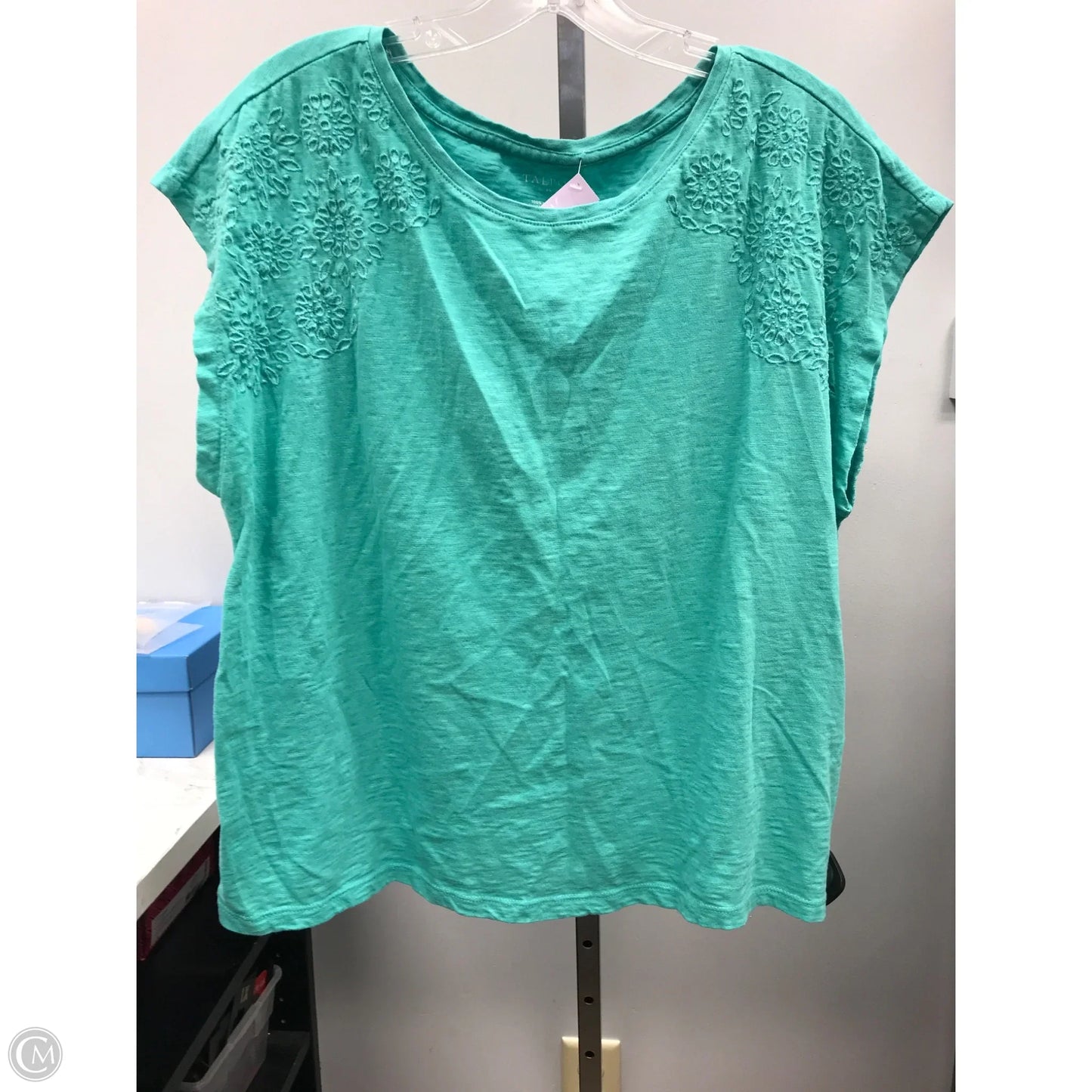 Top Sleeveless By Talbots In Green, Size: 1x