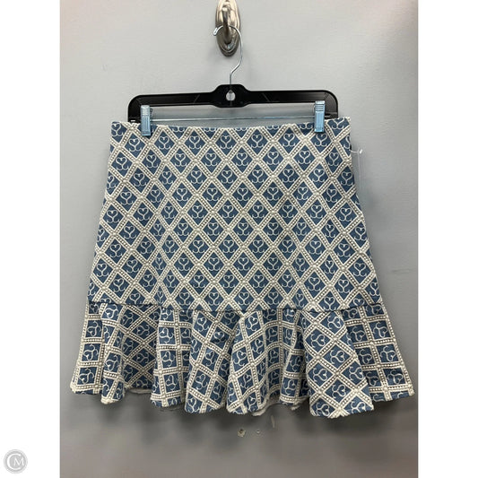 Skirt Designer By Sandro In Blue & White, Size: 12