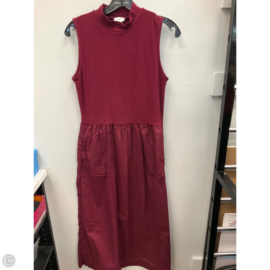 Dress Casual Midi By J. Crew In Maroon, Size: M