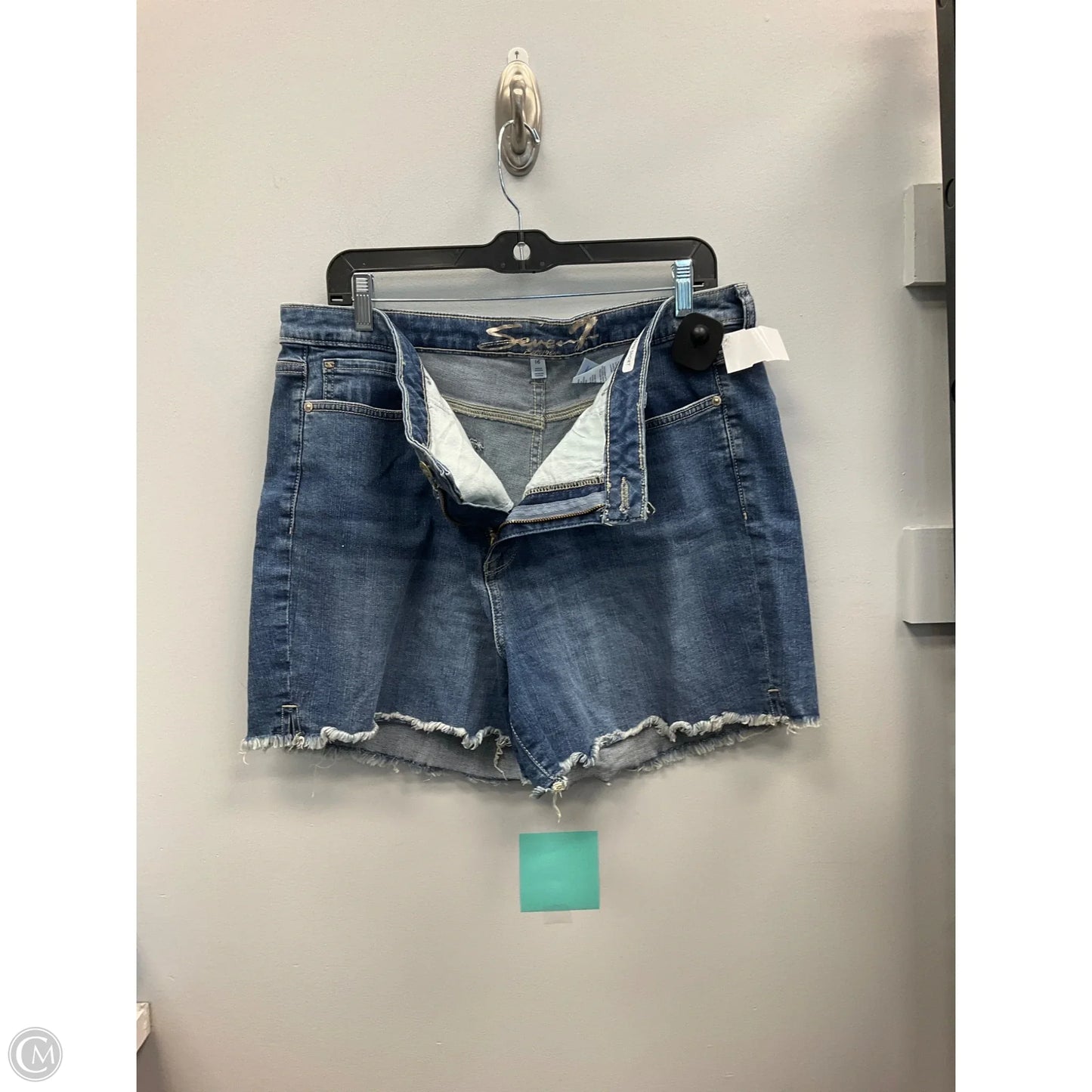 Shorts By Seven 7 In Blue Denim, Size: 16