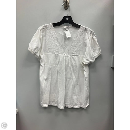 Top Short Sleeve By J. Crew In White, Size: M