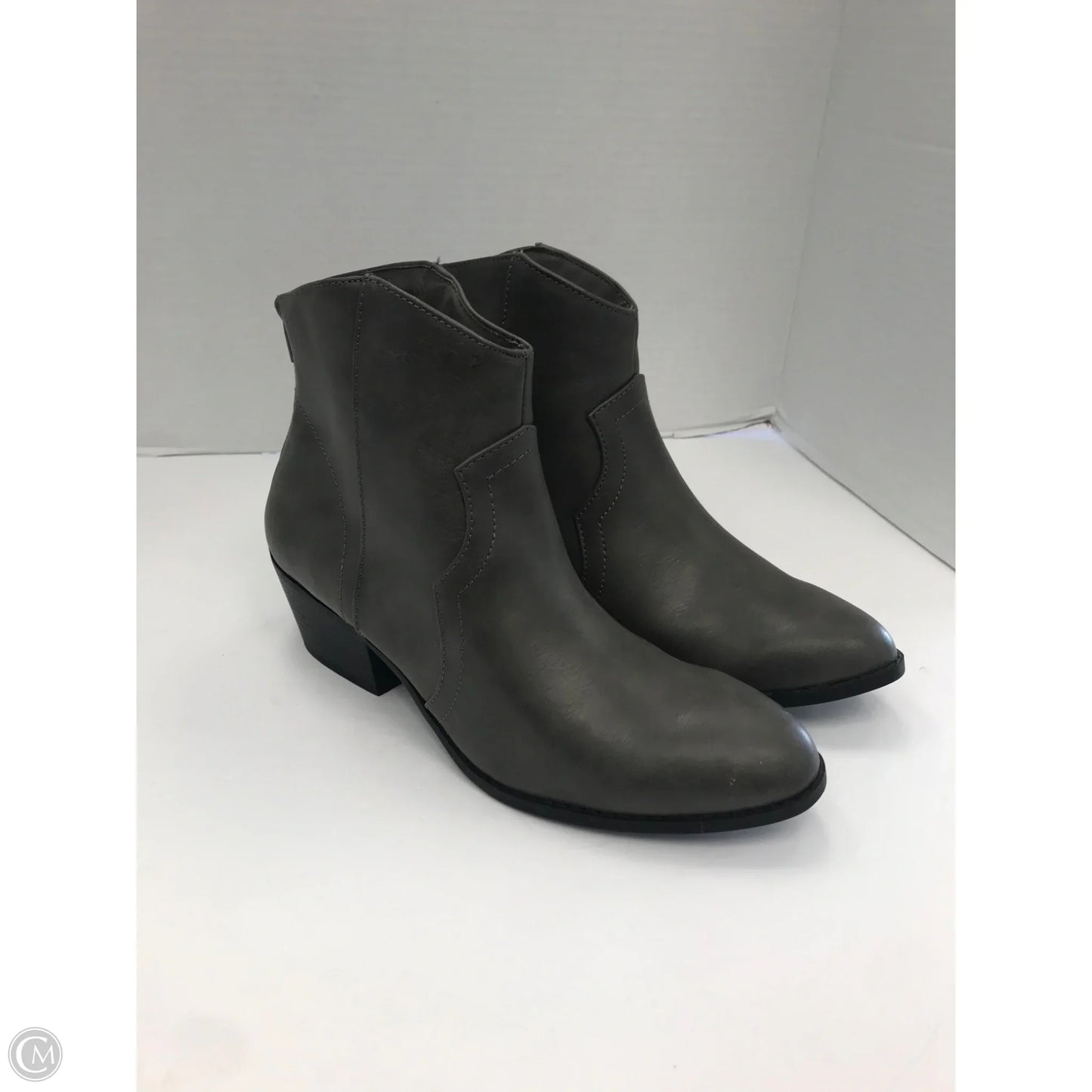 Boots Ankle Heels By Charlotte Russe In Grey, Size: 7