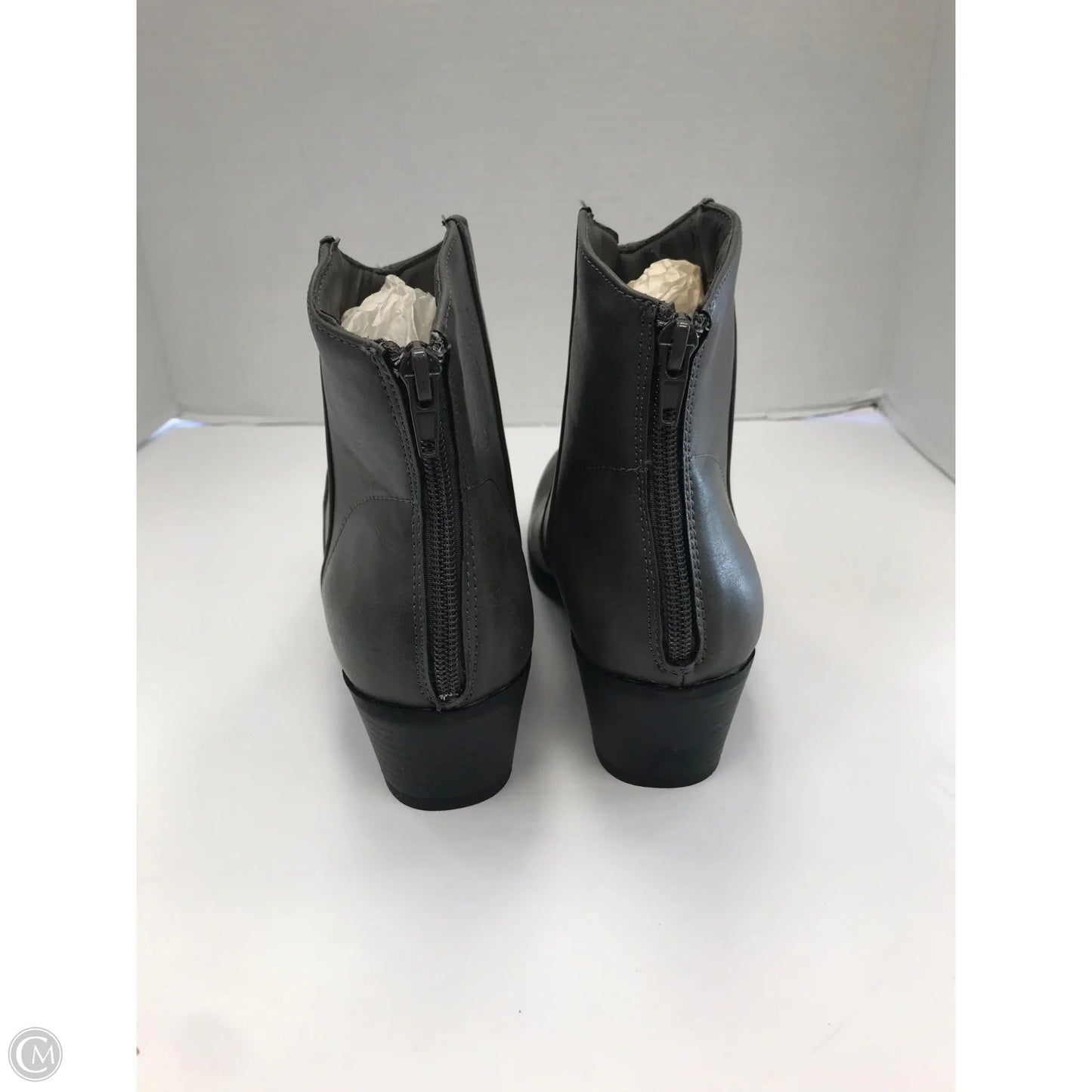 Boots Ankle Heels By Charlotte Russe In Grey, Size: 7