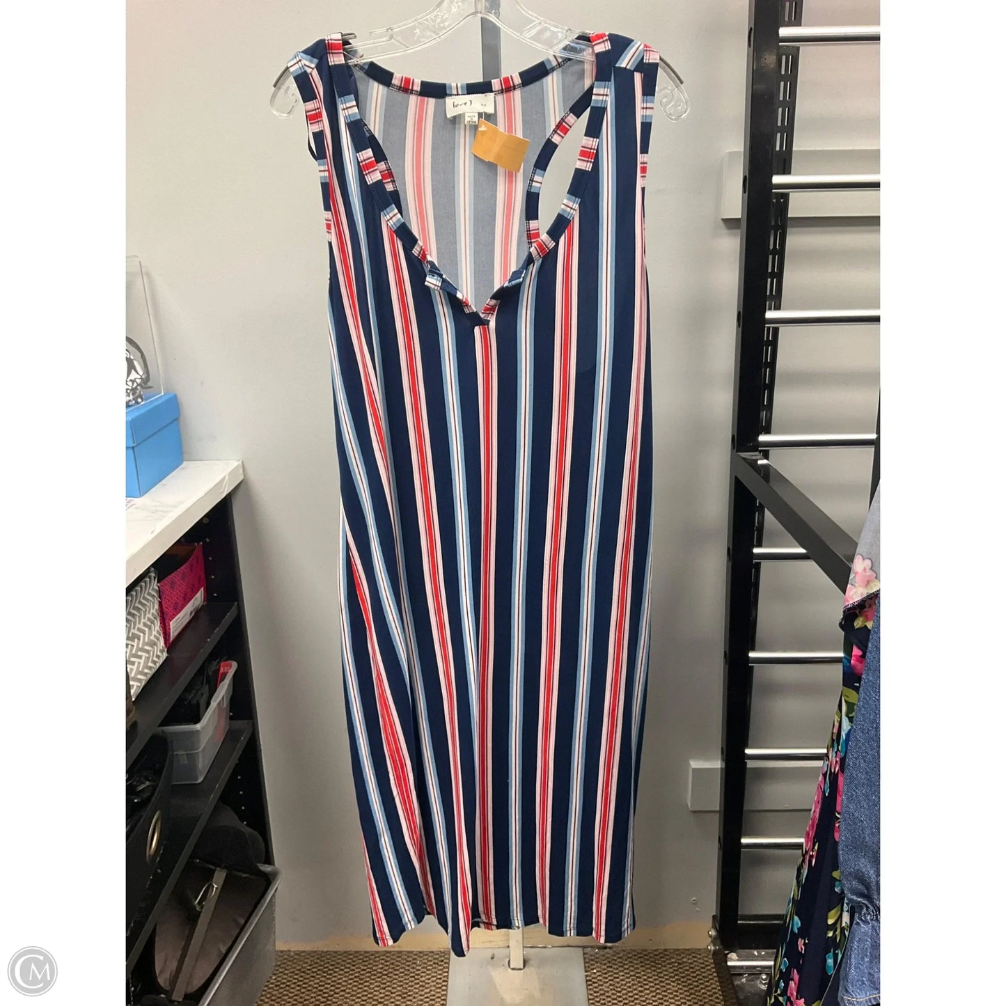 Dress Casual Midi By Love J In Striped Pattern, Size: 3x
