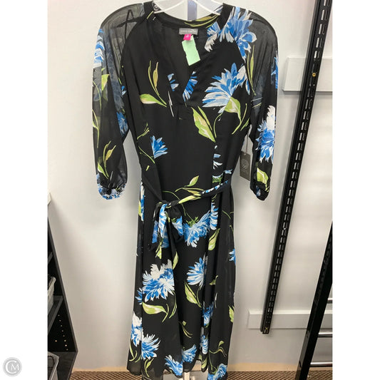 Dress Casual Midi By Vince Camuto In Black & Blue, Size: Xs