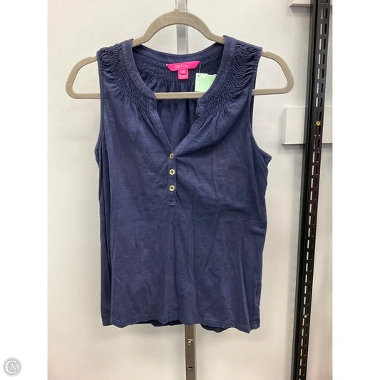 Top Sleeveless Designer By Lilly Pulitzer In Navy, Size: Xs