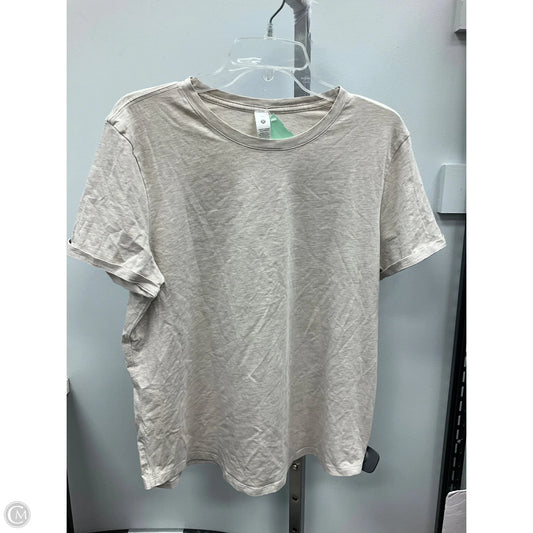 Athletic Top Short Sleeve By Lululemon In Tan, Size: 12