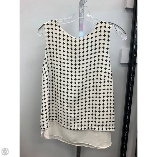 Top Sleeveless By Rose And Olive In Black & Cream, Size: M