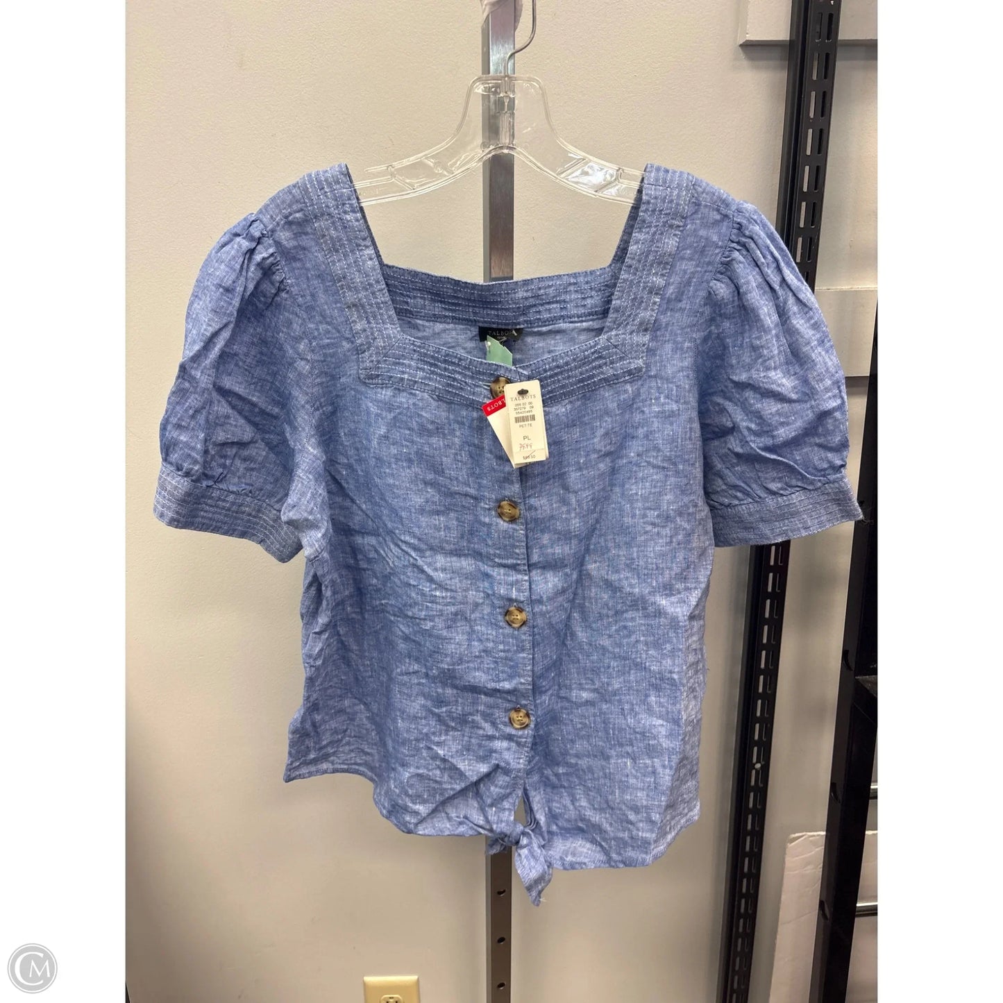 Top Short Sleeve By Talbots In Blue Denim, Size: Lp