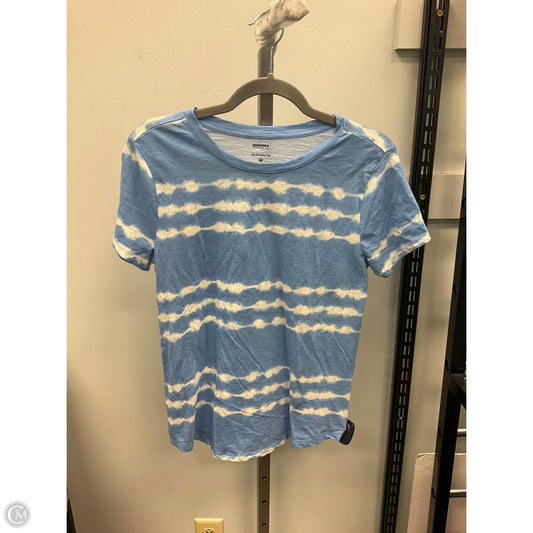 Top Short Sleeve By Sonoma In Blue & White, Size: M