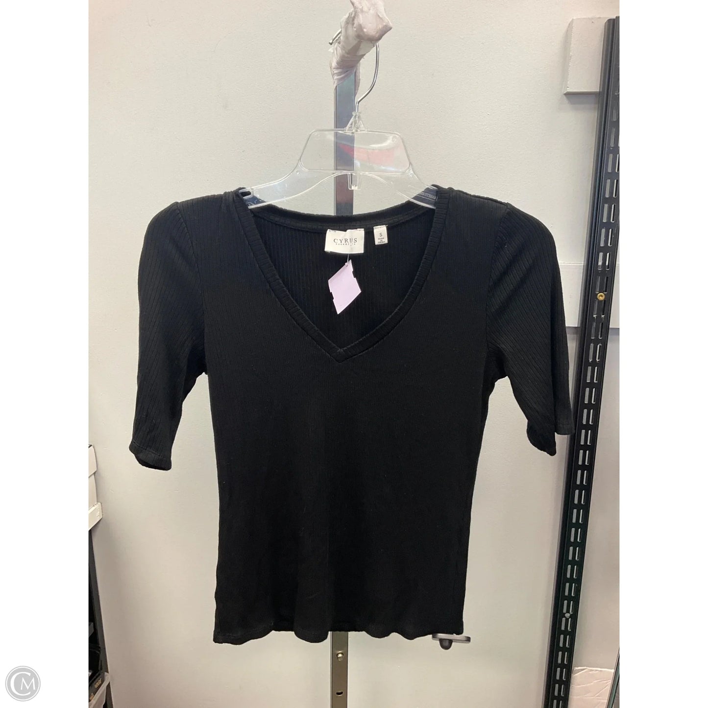 Top Short Sleeve Basic By Cyrus In Black, Size: S