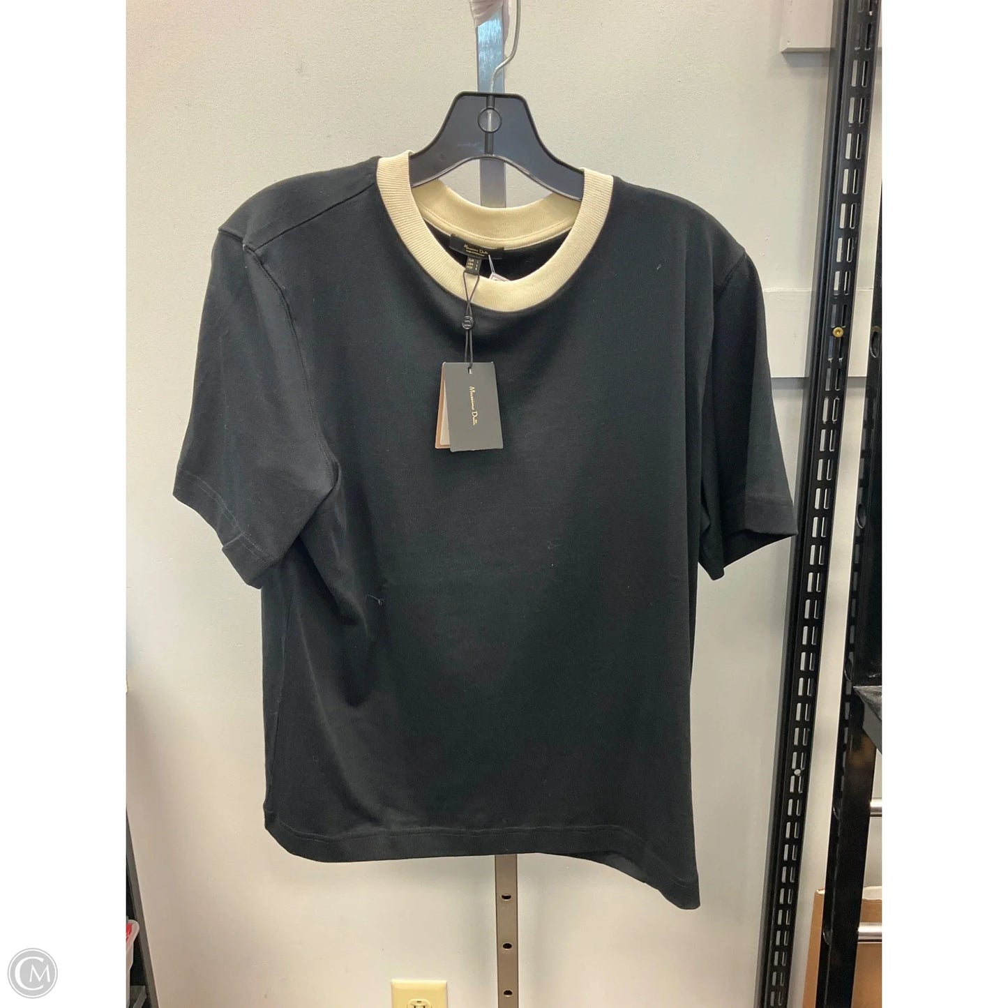 Top Short Sleeve By Massimo Dutti In Black, Size: L