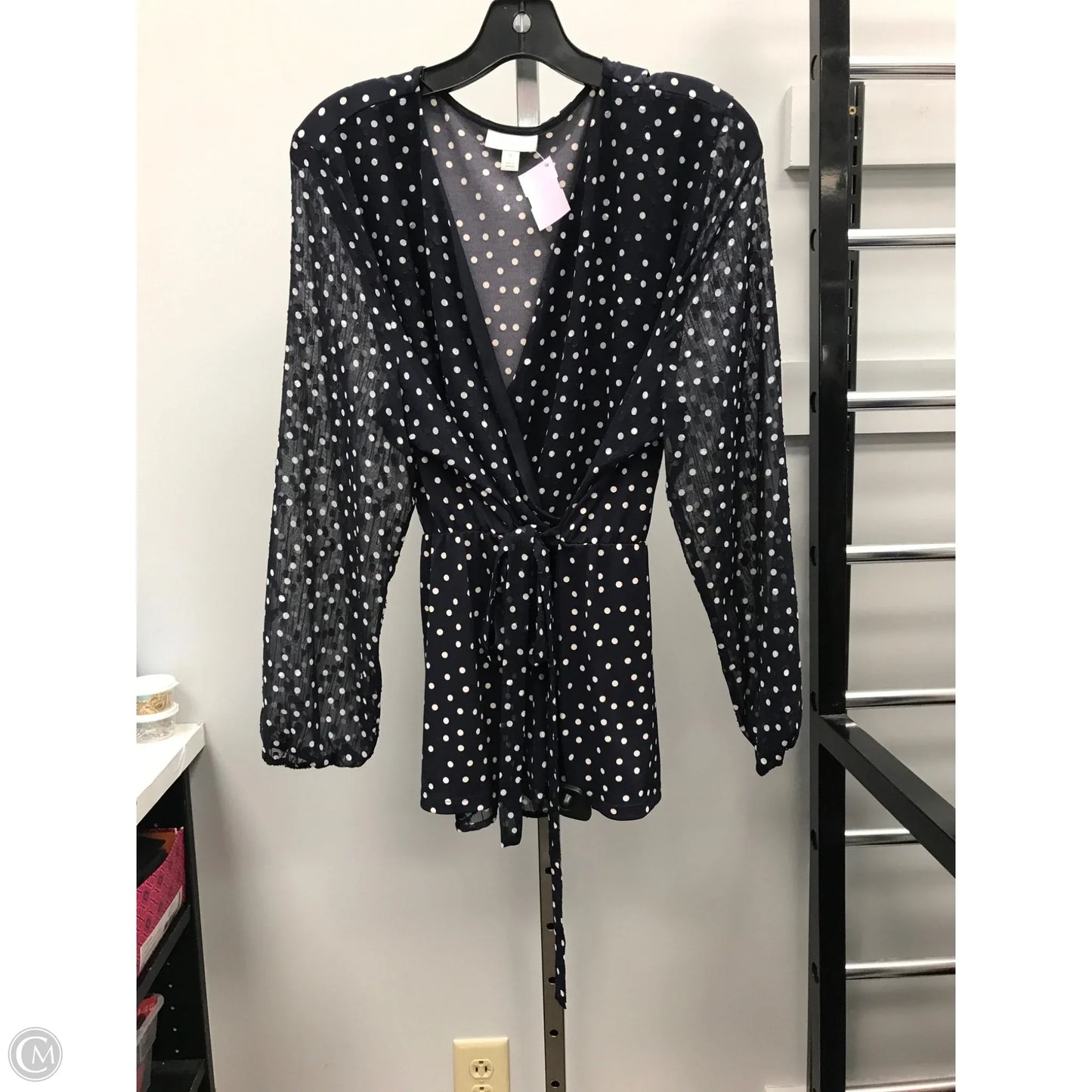 Top 3/4 Sleeve By Charter Club In Polkadot Pattern, Size: Xl