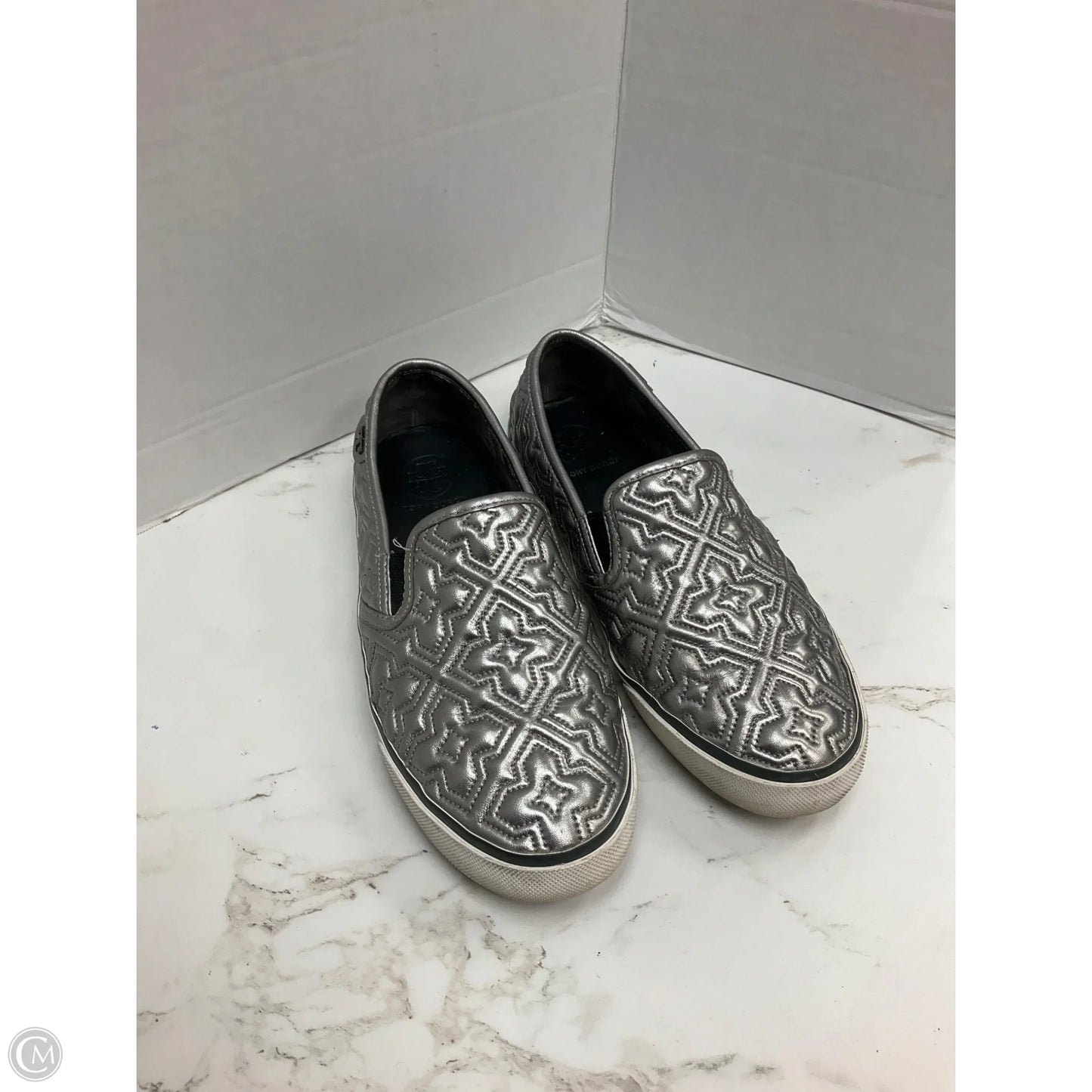 Shoes Designer By Tory Burch In Silver, Size: 8