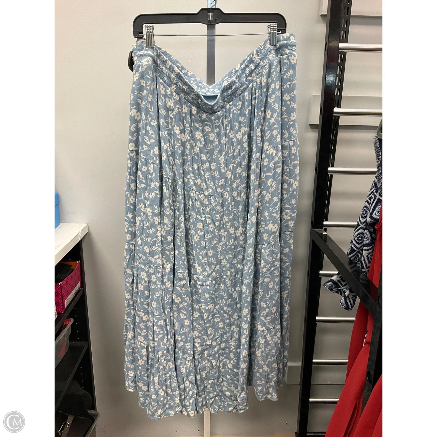 Skirt Maxi By Torrid In Blue & White, Size: 4x