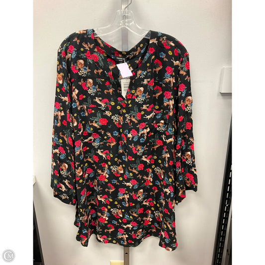 Top Long Sleeve By Torrid In Black & Red, Size: 4x