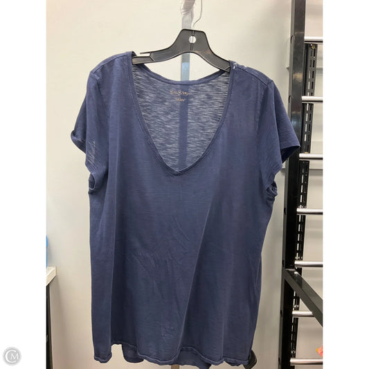 Top Short Sleeve Designer By Lilly Pulitzer In Blue, Size: L