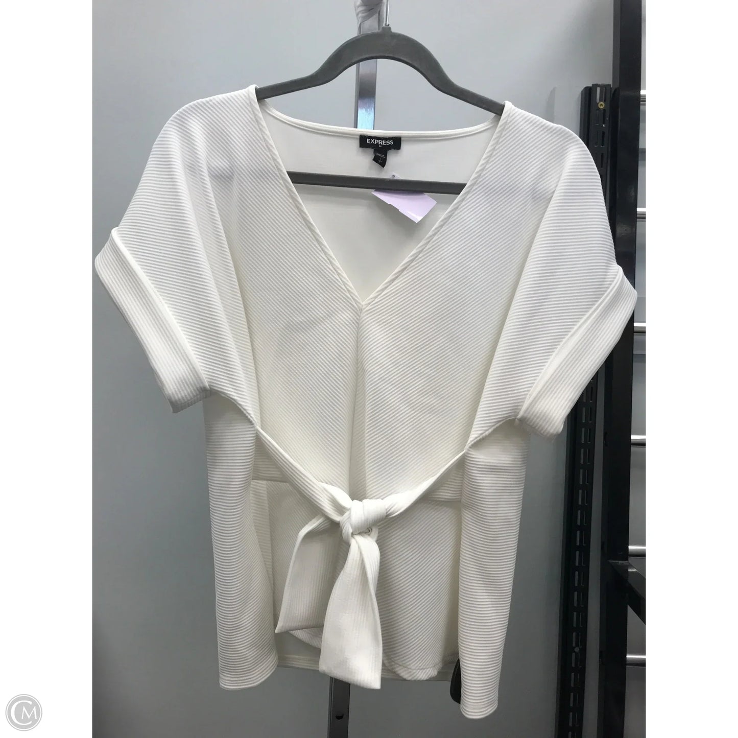 Top Short Sleeve By Express In White, Size: S