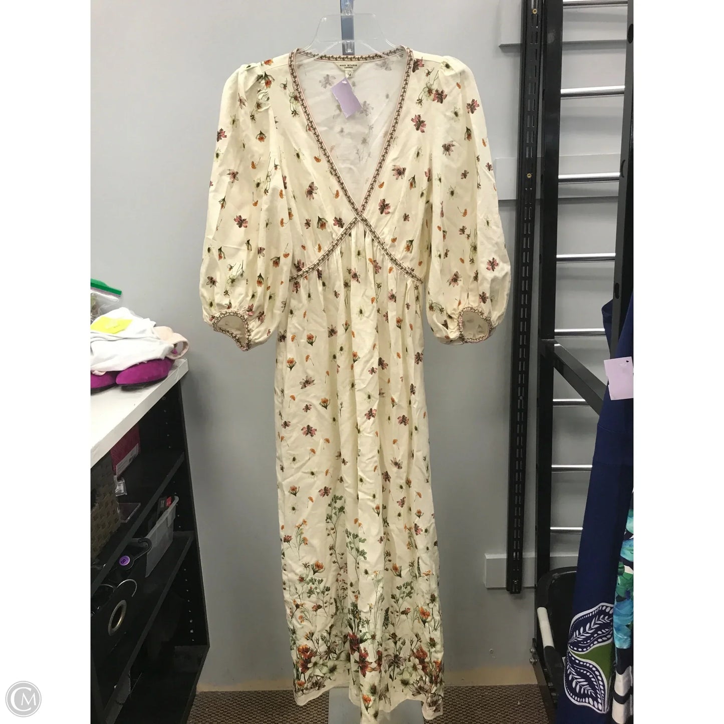 Dress Casual Maxi By Max Studio In Cream, Size: Xs