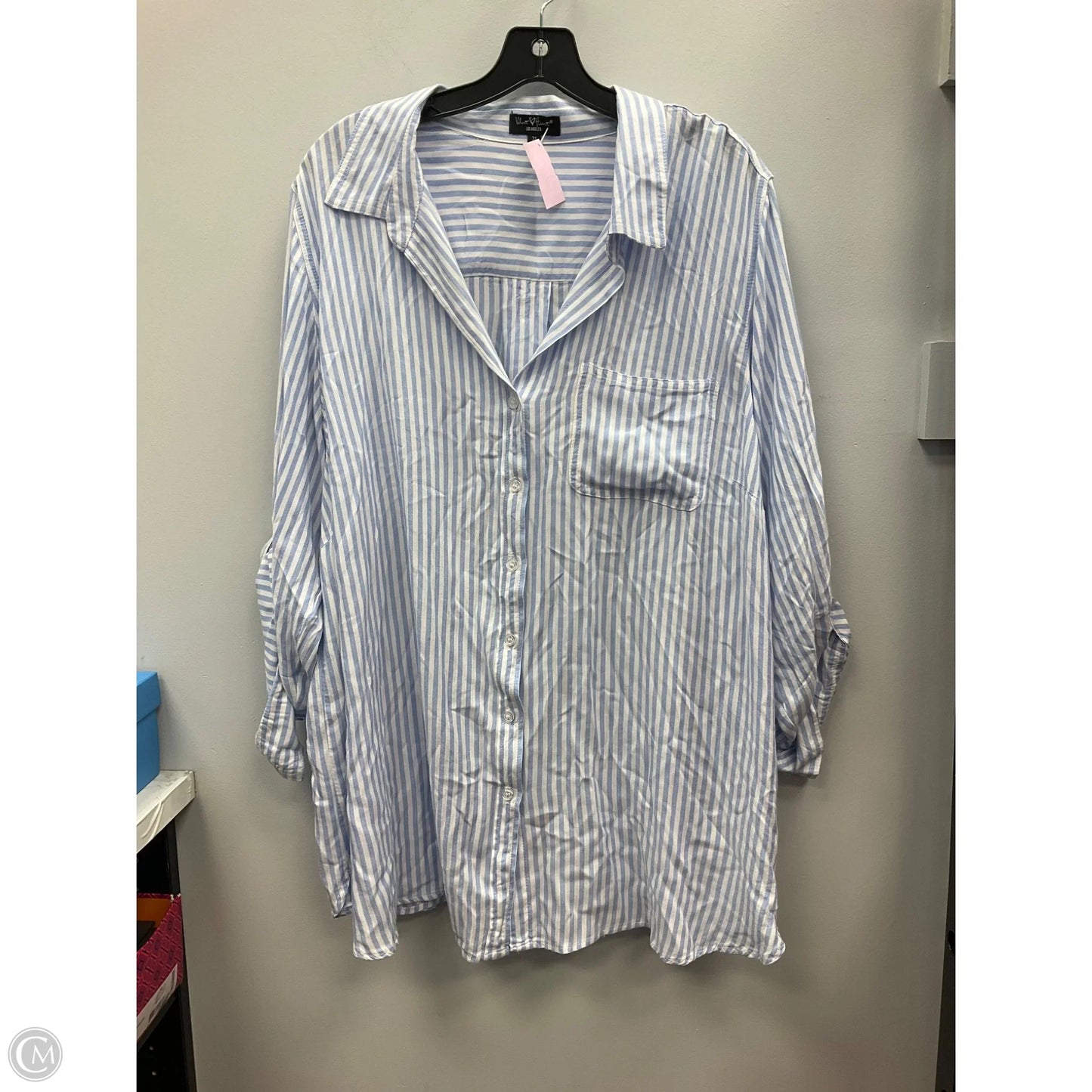 Top 3/4 Sleeve By Velvet Heart In Striped Pattern, Size: 3x