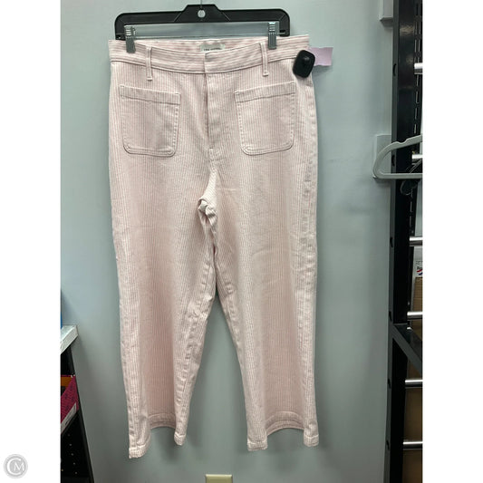 Jeans Wide Leg By Free Assembly In Pink & White, Size: 10