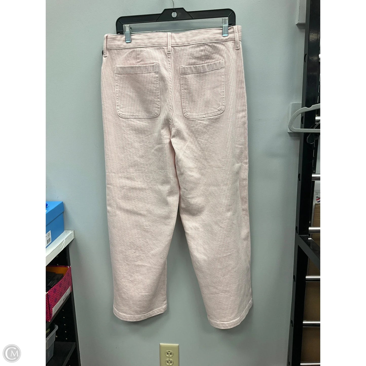 Jeans Wide Leg By Free Assembly In Pink & White, Size: 10