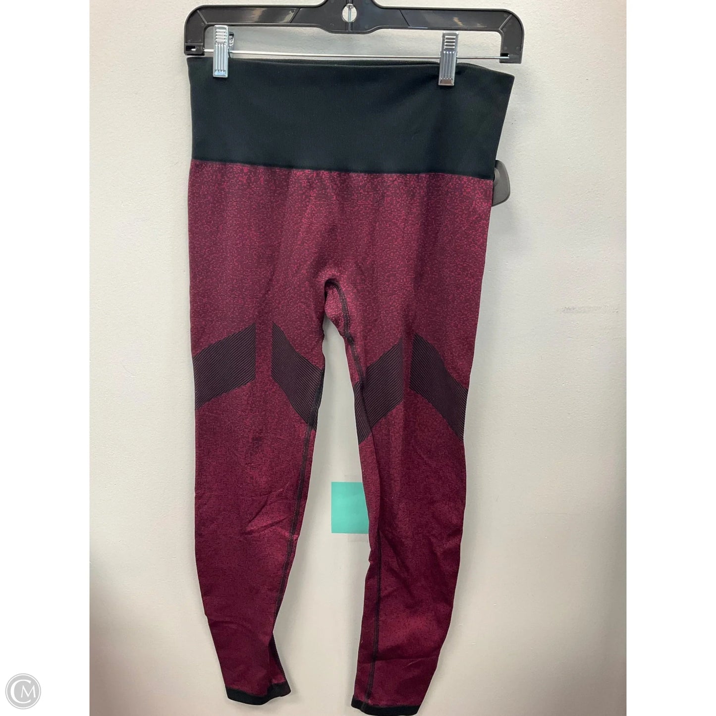 Athletic Leggings By Adidas In Maroon, Size: M