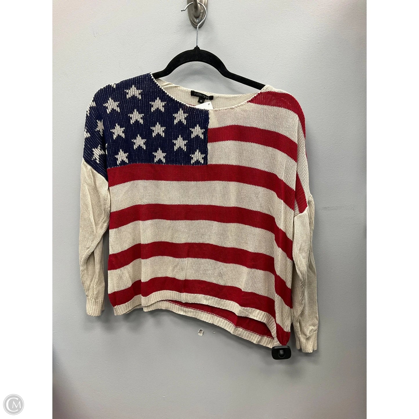 Sweater By Papermoon In Blue & Red & White, Size: M