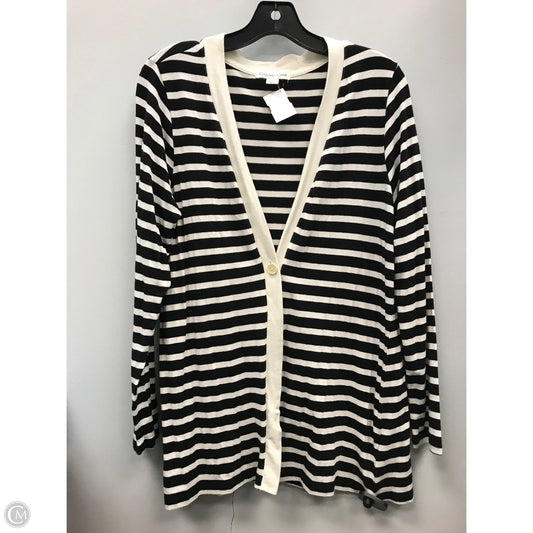 Cardigan By Coldwater Creek In Striped Pattern, Size: M