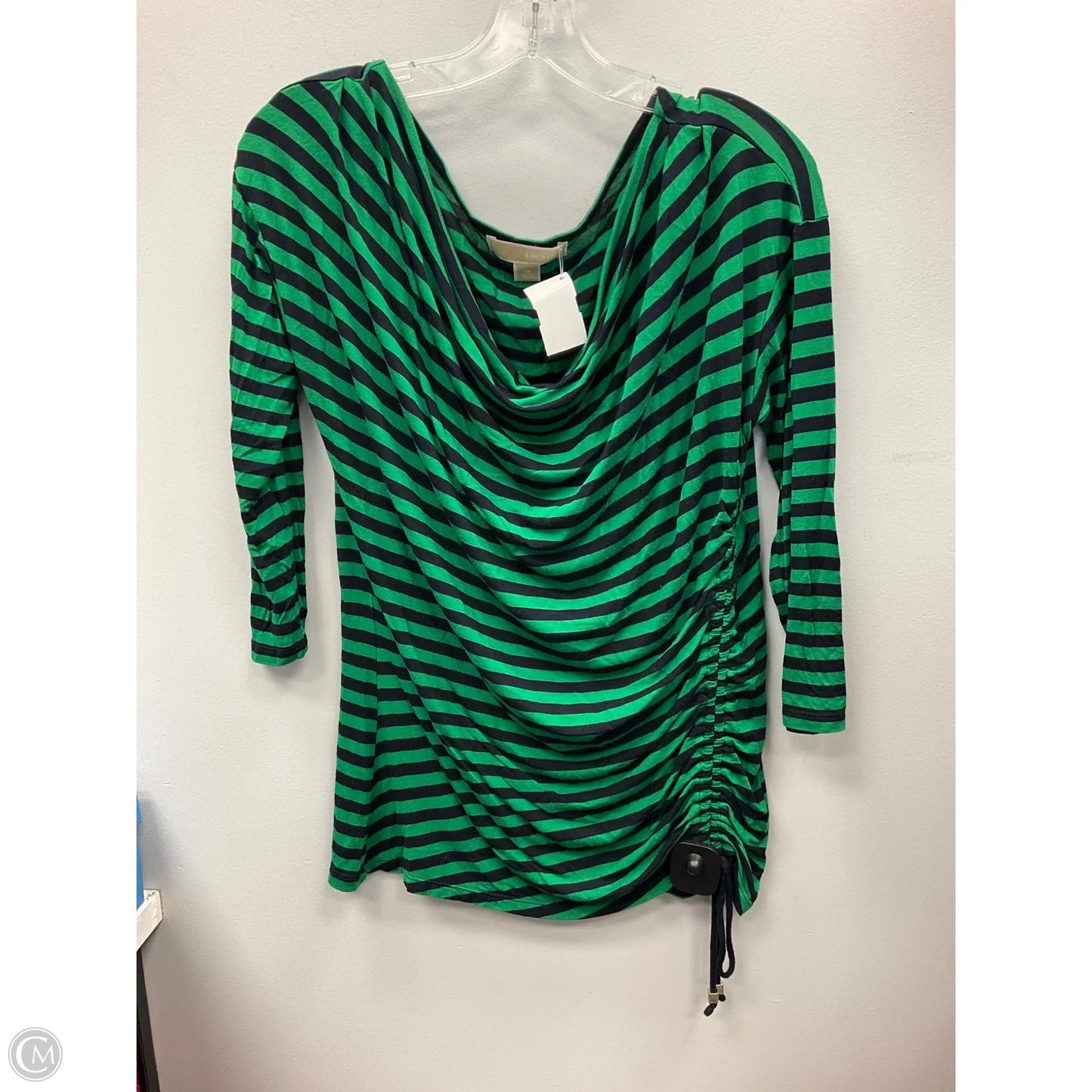 Top 3/4 Sleeve By Michael By Michael Kors In Striped Pattern, Size: M
