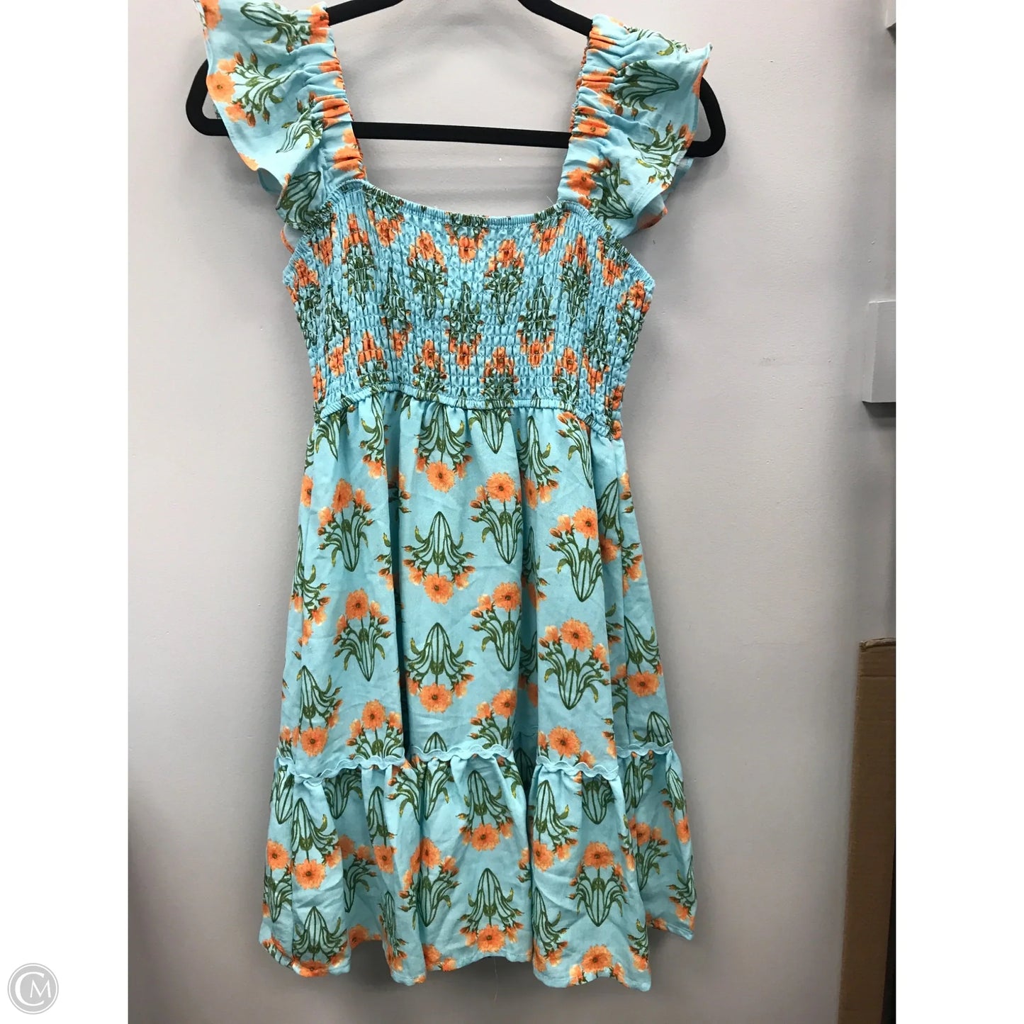 Dress Casual Short By By The River In Blue & Orange, Size: M