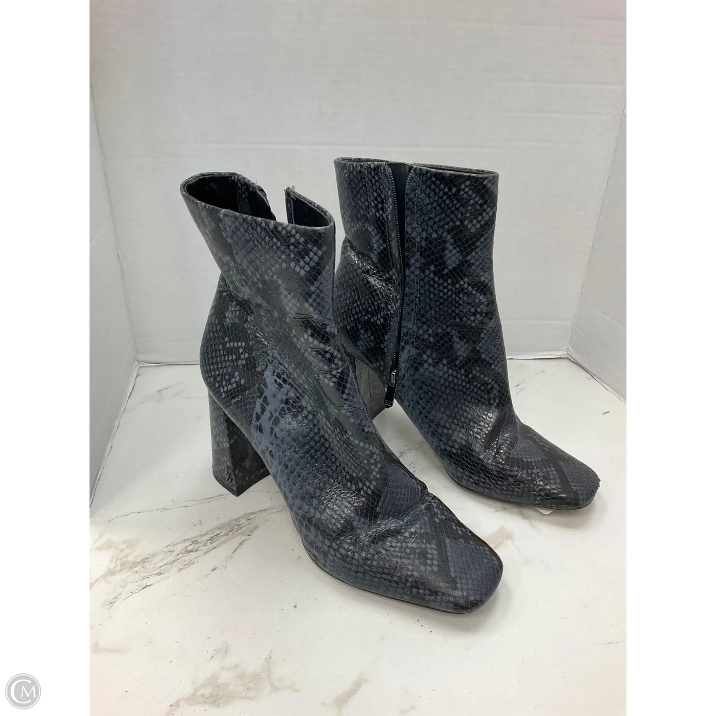 Boots Ankle Heels By Sam Edelman In Snakeskin Print, Size: 10