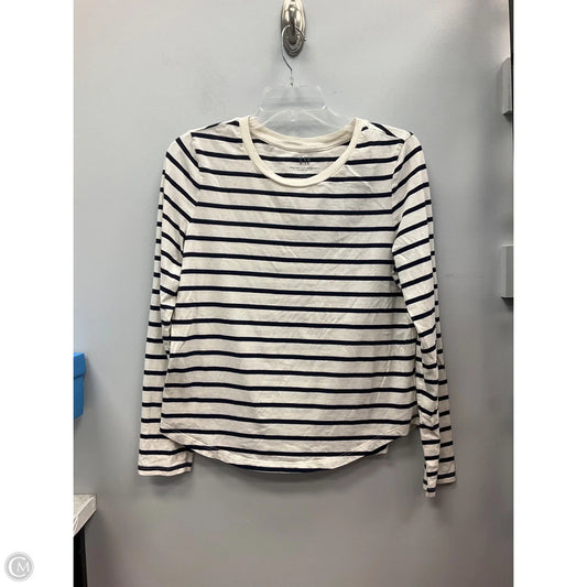 Top Long Sleeve Basic By Gap In Striped Pattern, Size: M