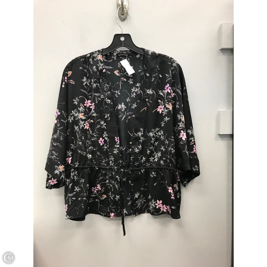 Top 3/4 Sleeve By Express In Black & Purple, Size: Xs