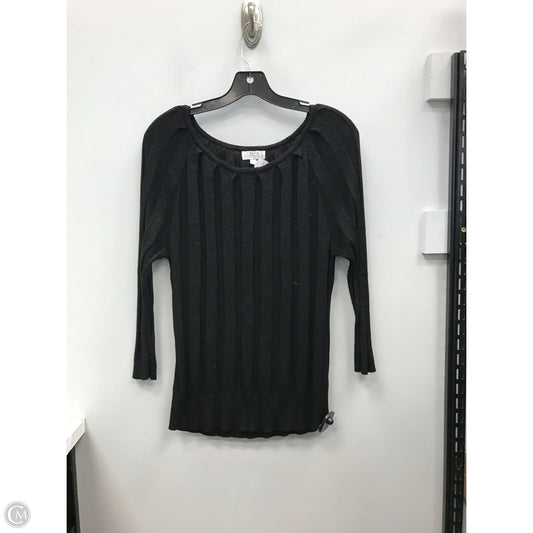 Top Long Sleeve By Joseph A. In Black, Size: L