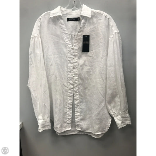 Top Long Sleeve By Lauren By Ralph Lauren In White, Size: M
