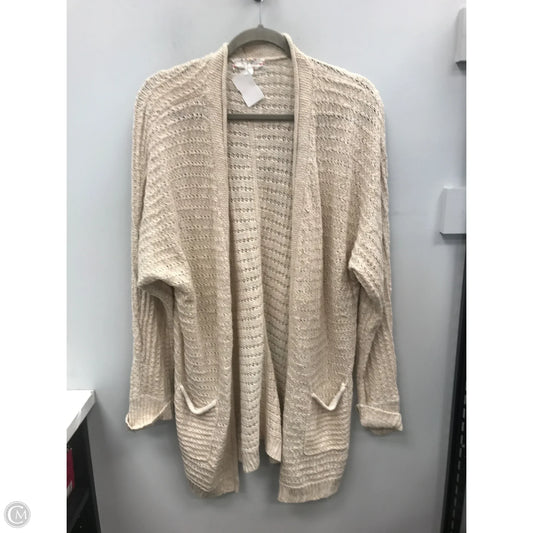 Sweater Cardigan By Pink Rose In Tan, Size: L