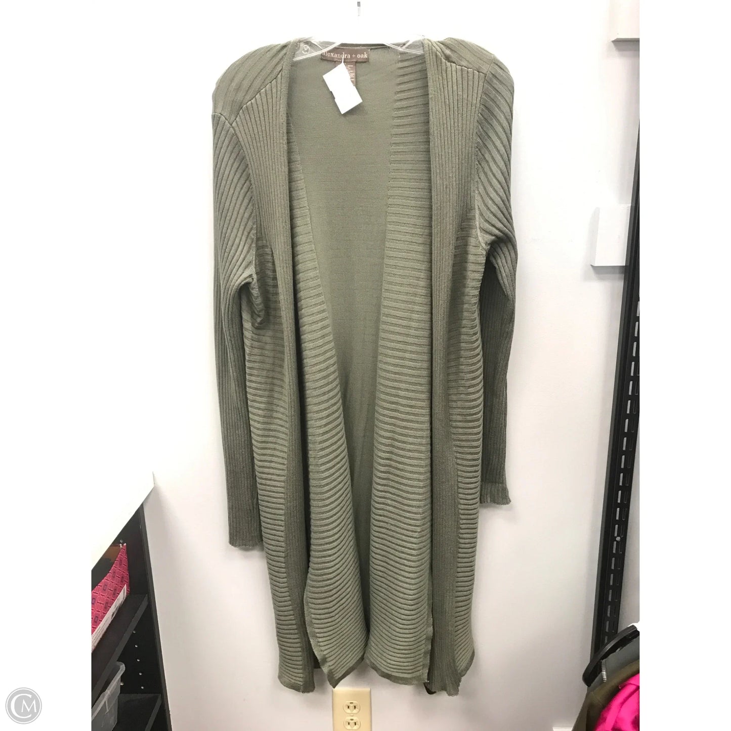 Sweater Cardigan By Clothes Mentor In Green, Size: L
