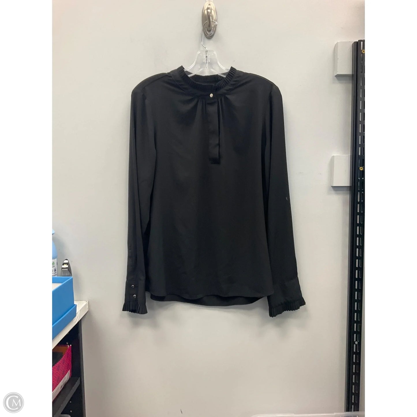 Top Long Sleeve By Calvin Klein In Black, Size: L