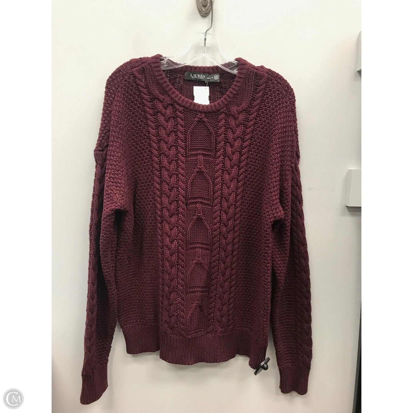 Sweater By Lauren By Ralph Lauren In Maroon, Size: M