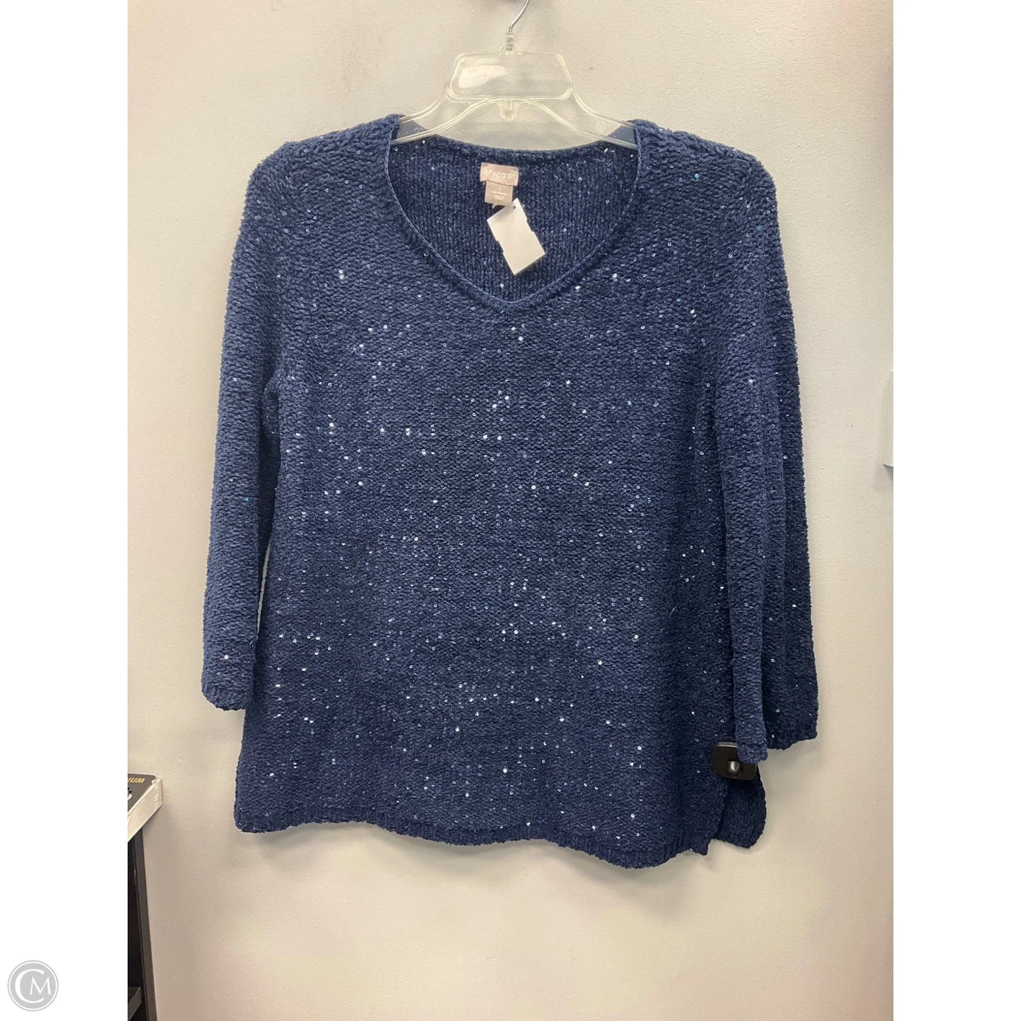 Sweater By Chicos In Blue, Size: M