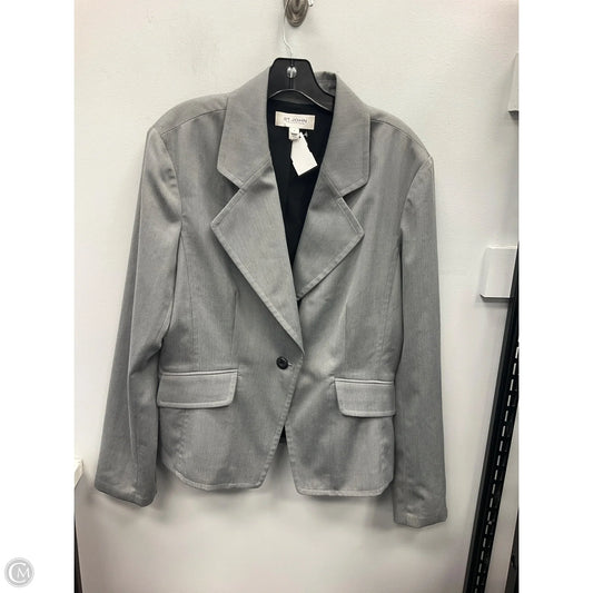 Blazer Luxury Designer By St John Collection In Grey, Size: 16
