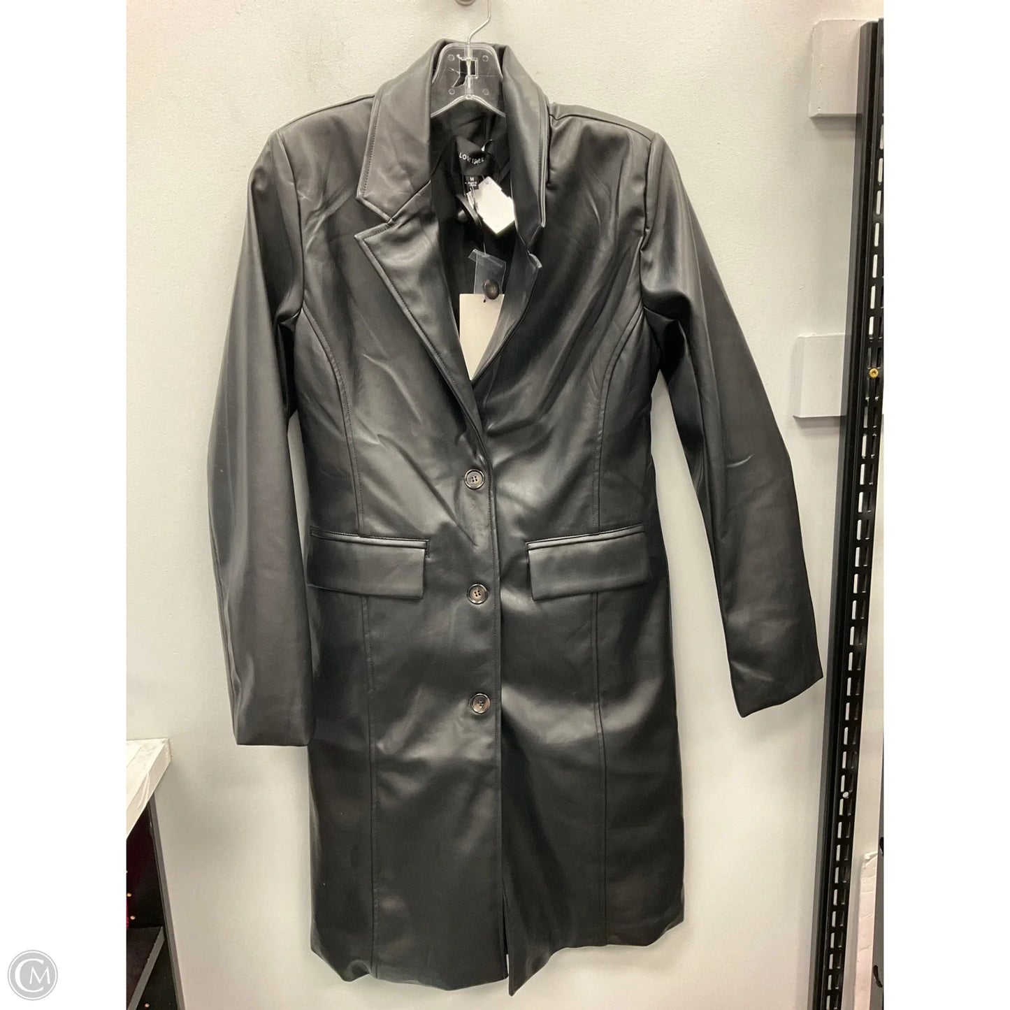 Jacket Leather By Love Tree In Black, Size: M