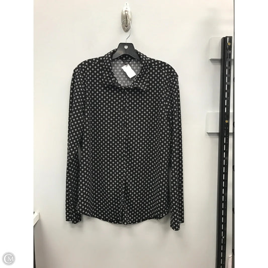 Top Long Sleeve By Ann Taylor In Black & White, Size: Xl