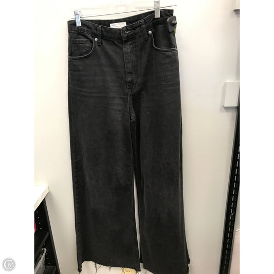 Jeans Wide Leg By Bershka In Black, Size: 4