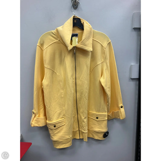 Sweatshirt Collar By Karen Scott In Yellow, Size: L