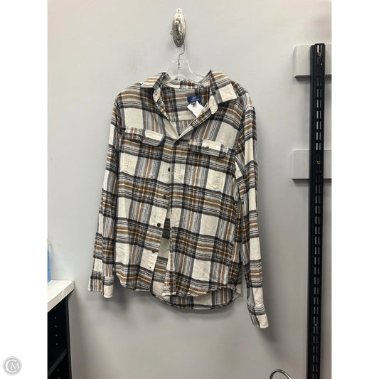 Top Long Sleeve By George In Plaid Pattern, Size: S
