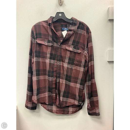 Top Long Sleeve By George In Plaid Pattern, Size: S