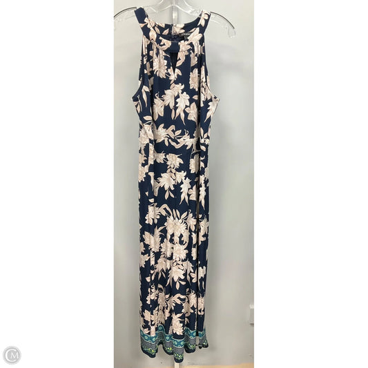 Dress Casual Maxi By Roz And Ali In Blue & Cream, Size: 16