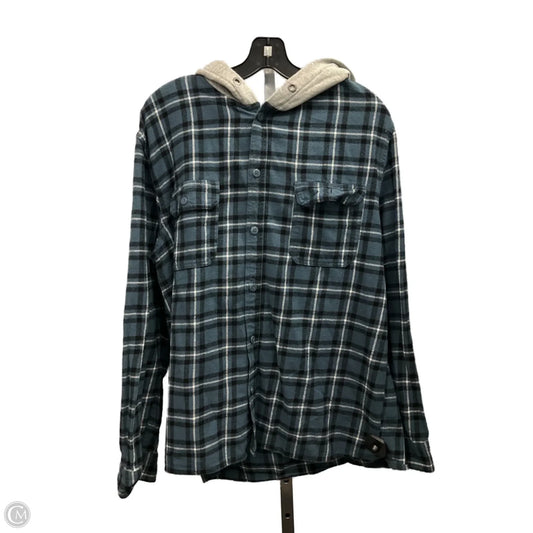 Sweatshirt Hoodie By Aeropostale In Plaid Pattern, Size: L
